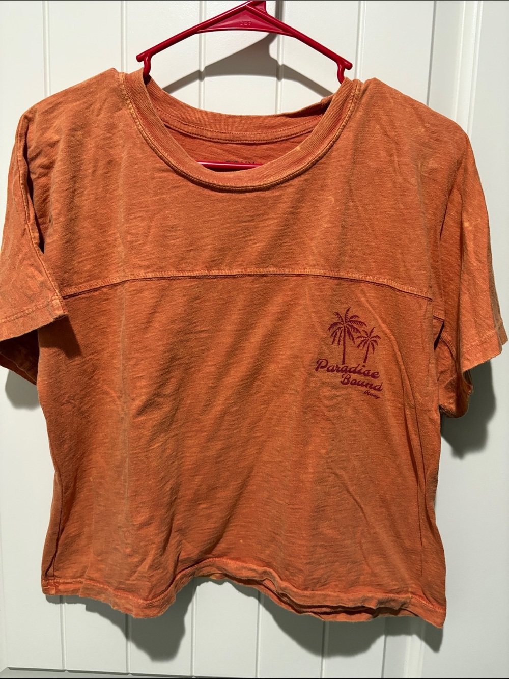 Roxy Orange Short-Sleeve Tee with Palm Graphic